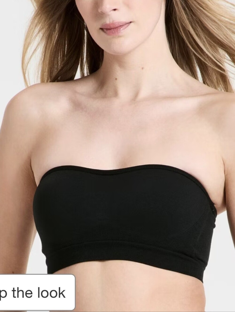 Auden Seamlessl Lightly Lined Black Bandeau Bra Size Large